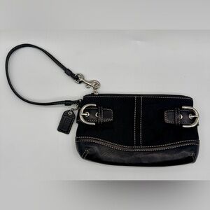 Coach Black SOHO Wristlet with Silver Accents | Very Good Condition